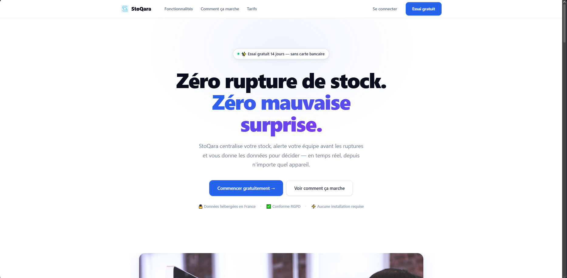 Capture d'écran du projet StoQara