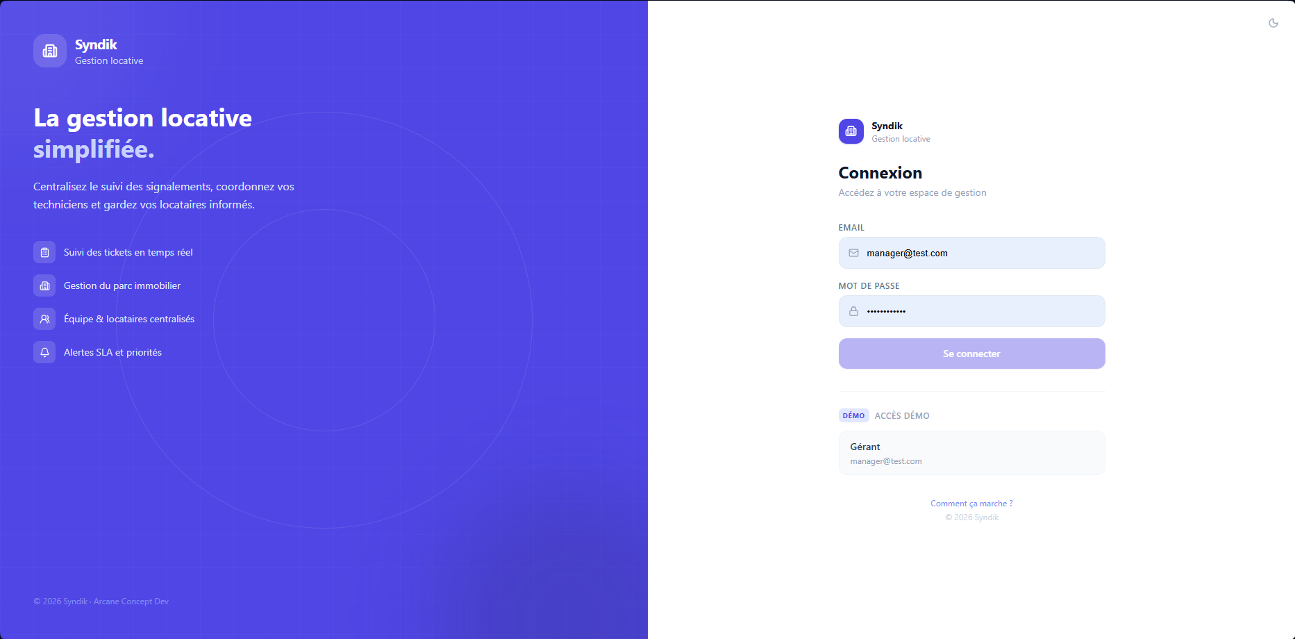 Capture d'écran du projet Syndik - Gestion locative